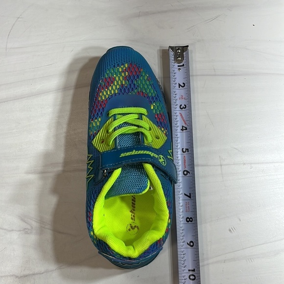 Shinmax  Classic Kid’s Sneakers Blue/Yellow sz 4 - Picture 6 of 8